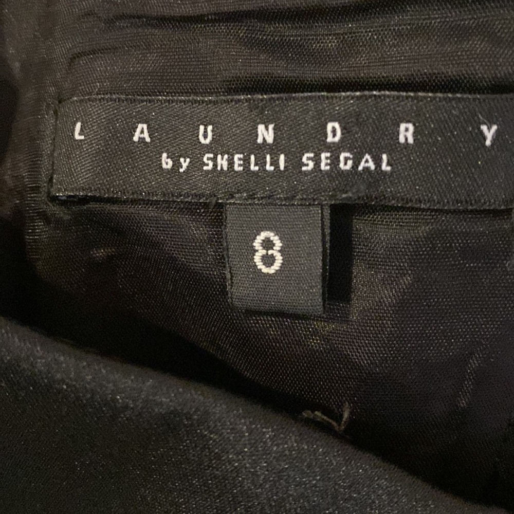 Black strapless dress with pink bow by Laundry by Shell Segal Size 8 - Picture 3 of 6